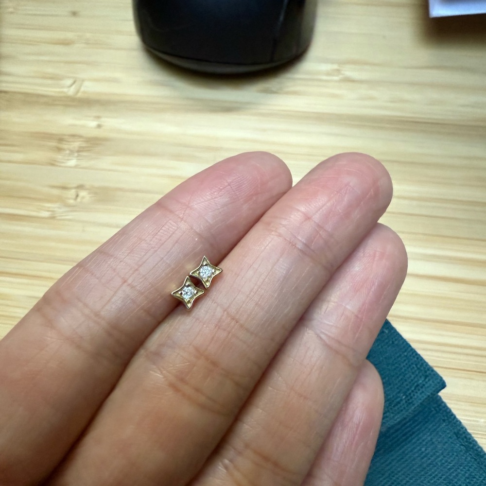 Ana Luisa, star ear strings, 14k gold on brass